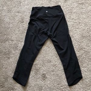 lululemon black leggings, size 8